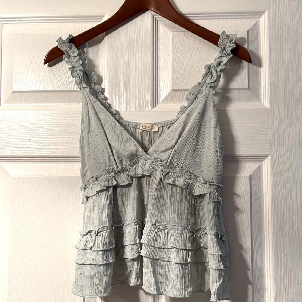 Mint Green ruffled tank size S